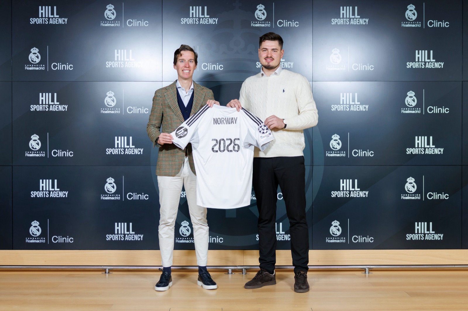 Hill Sports Agency and the Real Madrid Foundation with the Norway 2026 Clinic shirt